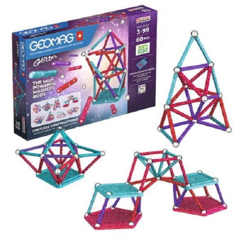 Geomag Glitter Csillogó 60 darabos mágneses építő készlet