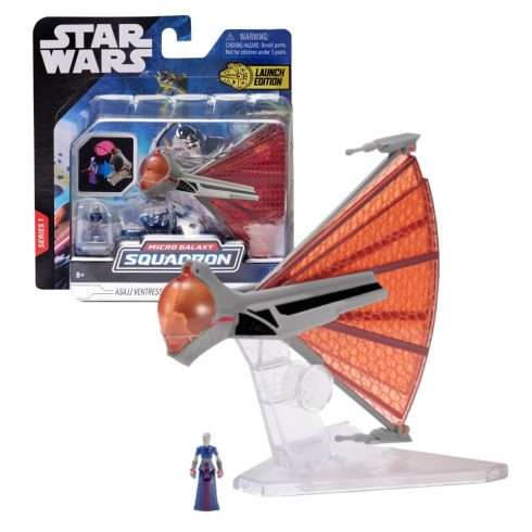 Jazwares Star Wars: Ginivex-osztályú vadászgép és Asajj Ventress figura