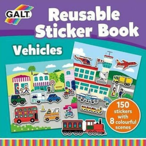 Galt Toys Újraragasztható matricás könyv - Járművek