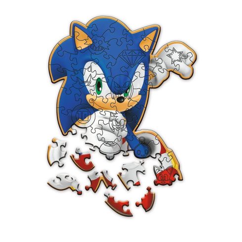 Trefl Puzzle Wood Craft: Sonic, a sündisznó - 50 darabos puzzle