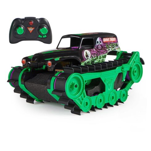 Spin Master Monster Jam Grave Digger Trax távirányítós tank - Fekete/Zöld