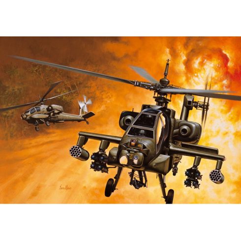 Italeri 0159 AH-64A Apache Támadó helikopter műanyag modell (1:72)