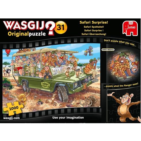 Jumbo 19164 Wasgij Original 31 - Szafari meglepetés 1000 darabos Kreatív Puzzle