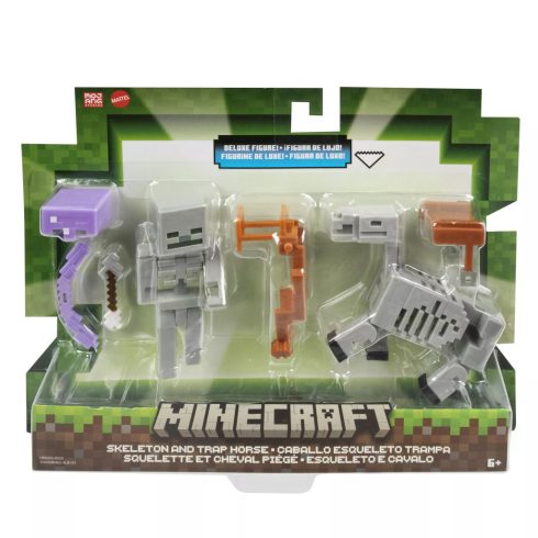 Mattel Minecraft: Craft-a-Block dupla csomag - Csontváz és csontváz ló figura