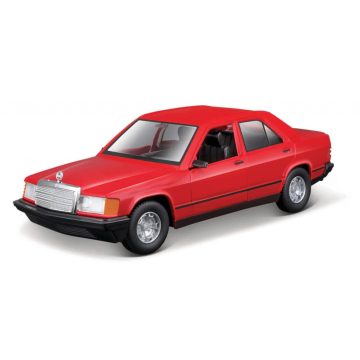   Bburago Mercedes Benz 190E 1987 autó fém modell piros (1:24)