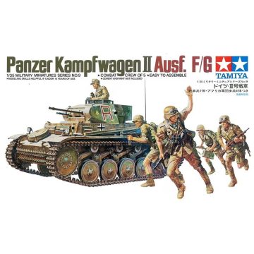   Tamiya MT-35009 Pzkpfw II Kit Német könnyű tank + szárazföldi egység műanyag összeépíthető makett (1:35)