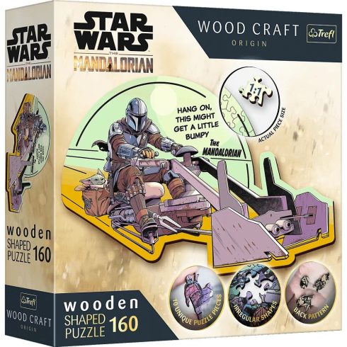 Trefl Puzzle Wood Craft: Star Wars, A Mandalóri és Grogu - 160 darabos puzzle