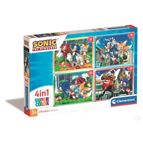 Clementoni Supercolor Sonic - 4 az 1-ben puzzle 12, 16, 20, 24 darabos