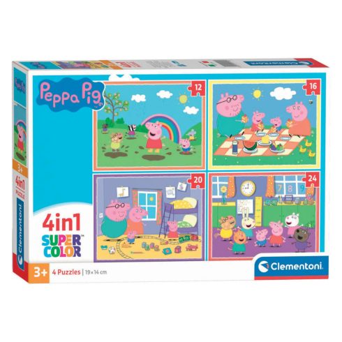 Clementoni Supercolor Peppa malac - 4 az 1-ben puzzle 12, 16, 20, 24 darabos