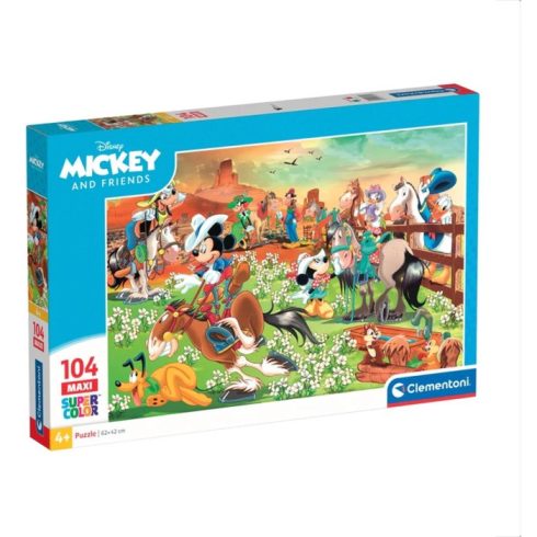 Clementoni Supercolor Maxi Disney Mickey Egér és barátai - 104 darabos puzzle