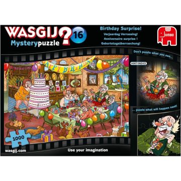   Jumbo 19165 Wasgij Mystery 16 - Születésnapi meglepetés 1000 darabos Kreatív Puzzle