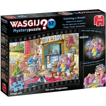   Jumbo 19175 Wasgij Mystery 17 - Béke öröm karikatúra 1000 darabos Kreatív Puzzle