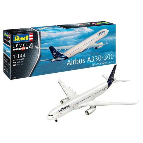 Revell A330-300 Lufthansa Airbus Repülőgép műanyag modell (1:144)