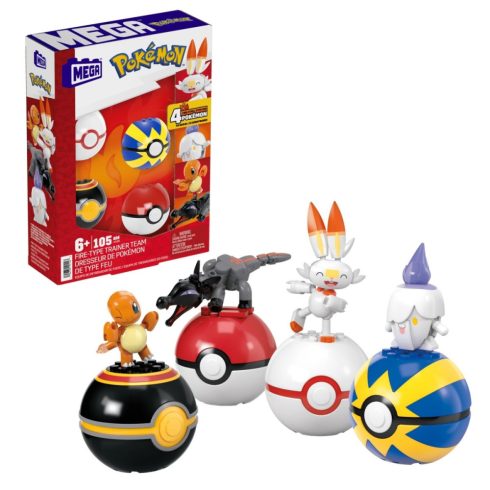 Mattel Mega Pokemon Fire Type Trainer 105 darabos készlet