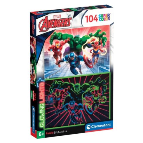 Clementoni Glowing Lights Marvel Bosszúállók - 104 darabos puzzle