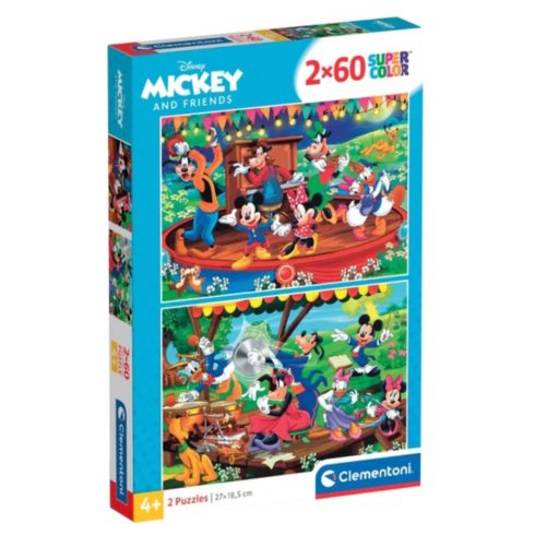 Clementoni Supercolor - Disney Mickey és barátai - 2x60 darabos puzzle