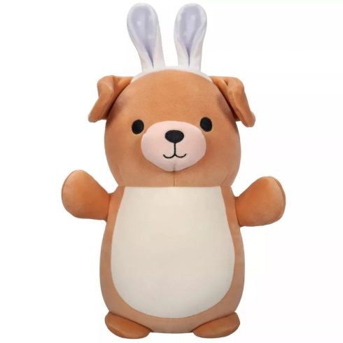 Squishmallows HugMee Stevon barna labrador plüss figura nyuszifülekkel - 25 cm