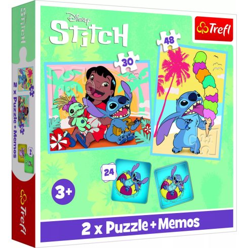 Trefl Lilo&Stitch 2az 1-ben 48 darabos puzzle és memória játék