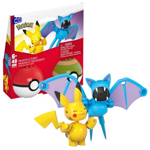 Mattel MEGA Pokémon Poké Ball - Pikachu és Zubat építőjáték