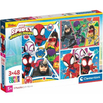   Clementoni Supercolor Marvel Spidey és barátai - 3x48 darabos puzzle