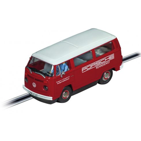 Carrera Digital 132 VW Bus T2b Porsche Renndienst pályaautó - Piros/fehér