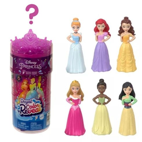 Mattel Disney hercegnők Color Reveal meglepetés mini baba - Királyi parti