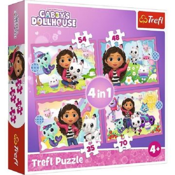   Trefl Gabi babaháza Macskalandok 4 az 1-ben puzzle 35, 48, 54, 70 darabos