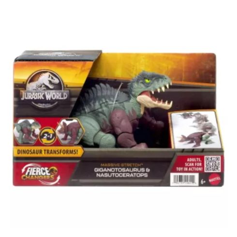 Mattel Jurassic World: Deluxe átalakuló dinó figura - Gigantosaurus és Nasutoceratops