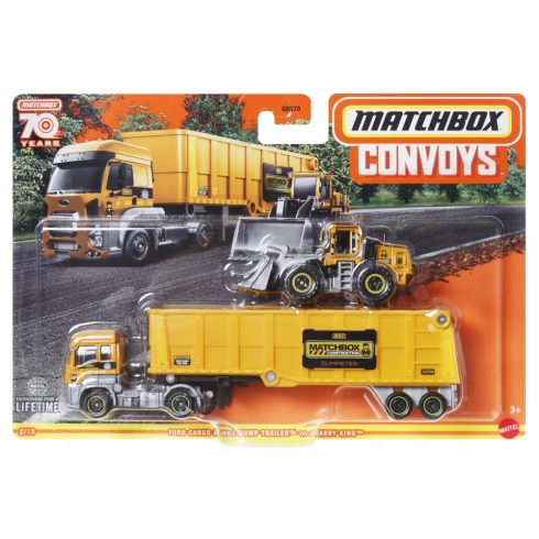 Mattel Matchbox Ford Cargo és MBX Dump Trailer - Sárga