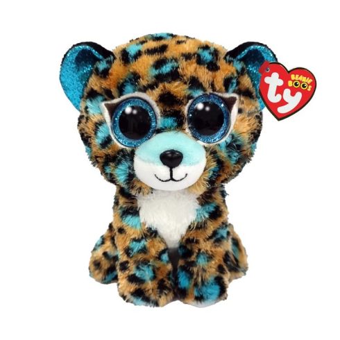 TY Inc Kobalt leopard plüss figura kék/barna - 15 cm