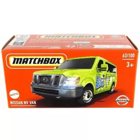 Mattel Matchbox: Nissan NV Van kisautó papírdobozban - sárga