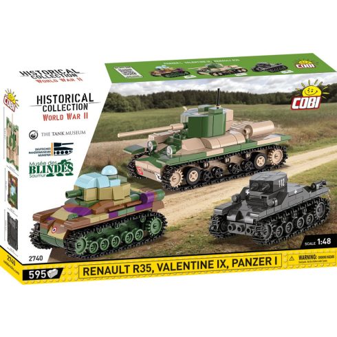 Cobi: Renault R35 - Valentine IX - Panzer I Tankok Építőjáték