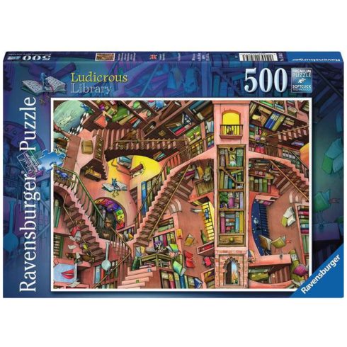 Ravensburger 17484 - A Bolondos Könyvtár kirakó puzzle 500 darabos