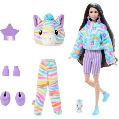 Mattel HRK39 Barbie Cutie Reveal Color Dream Series zebra mintás baba