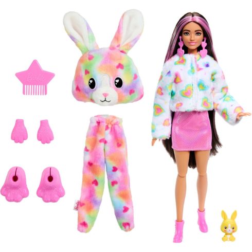 Mattel HRK38 Barbie Cutie Reveal Color Dream Series nyuszi mintás baba