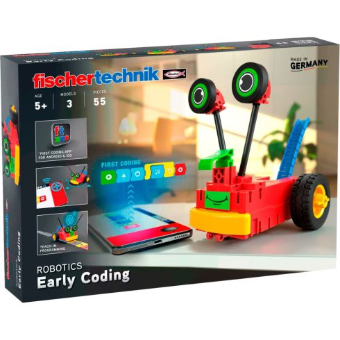 Fischertechnik 559889 Early Coding Robot 55 darabos kreatív Építőjáték