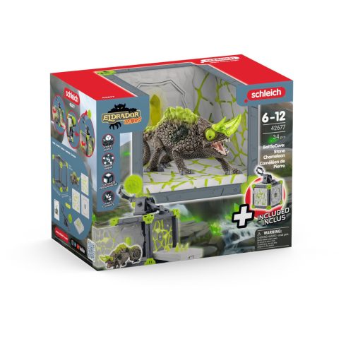 Schleich 42677 Eldrador Creatures Csata barlang Kőkaméleon játékfigura