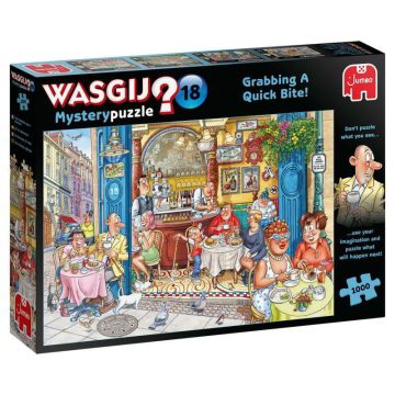   Jumbo 19179 Wasgij Mystery 18 - Kávézó karikatúra 1000 darabos Kreatív Puzzle