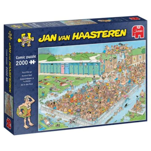 Jumbo 20040 Jan van Haasteren Tömeg a medencében Puzzle 2000 darabos