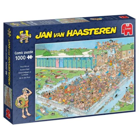 Jumbo 20039 Jan van Haasteren Tömeg a medencében Puzzle 1000 darabos