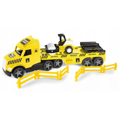 Wader Magic Truck Technic kamion úthengerrel 79cm - Sárga