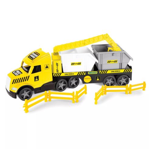 Wader Magic Truck Technic kamion konténerekkel 79cm - Sárga