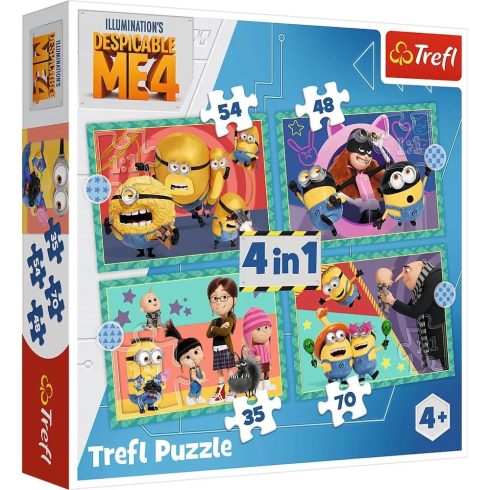 Trefl 34648 - Őrült Minyonok 4 az 1-ben 35 - 48 - 54 - 70 darabos puzzle