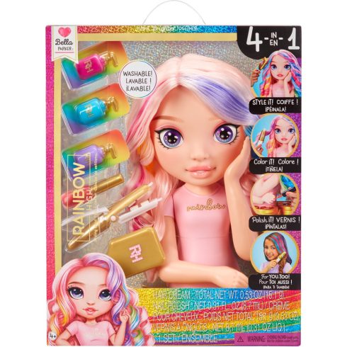 Rainbow High Styling Head Playset - Simkelhető és fésülhető Baba