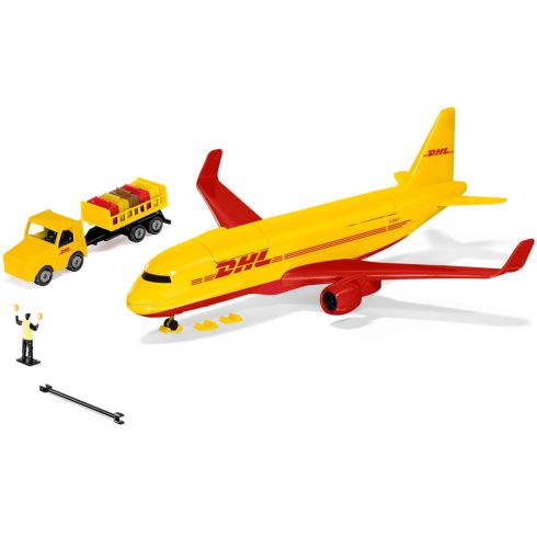 Siku DHL teherszállító repülőgép model jármű kiegészítőkkel - Sárga