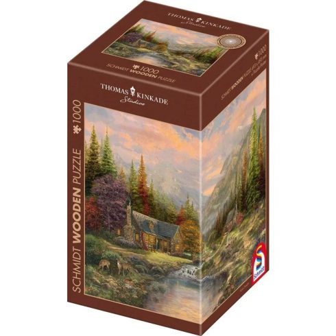 Schmidt Spiele Thomas Kinkade Studios Hegyi táj patakkal 1000 darabos fa puzzle