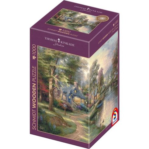 Schmidt Spiele Thomas Kinkade Studios Falu a tó mellett 1000 darabos fa puzzle