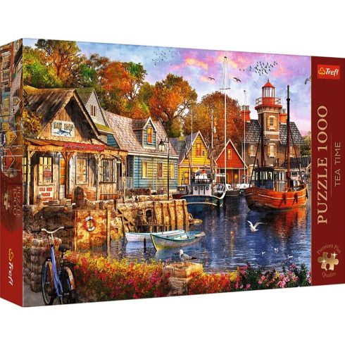 Trefl Premium Plus Tea Time Tengerparti kikötő - 1000 darabos puzzle