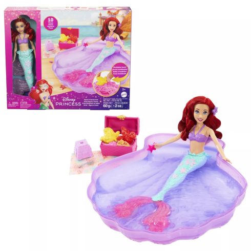 Mattel Disney hercegnők Ariel baba medencével és homokgyurmával