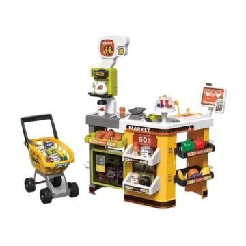   Manyuk Toys 65 darabos Szupermarket játékszett hűtővel - Sárga